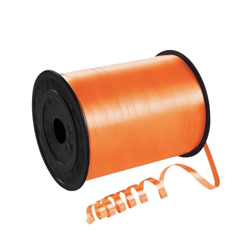 450m Geschenkband Orange 5mm Breit,Kräuselband Geschenkbänder Schleifenband Glitzer Ballonband Ringelband,Dekoband für Weihnachten Neujahr Hochzeit Geburtstag Geschenkverpackung Ballonverschlüsse von COSORO