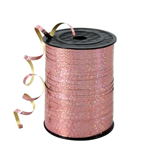450m Geschenkband Rose Gold 5mm Breit,Kräuselband Geschenkbänder Schleifenband Glitzer Metalldraht Ballonband Ringelband,Dekoband Weihnachten Neujahr Geburtstag Geschenkverpackung Ballonverschlüsse von COSORO
