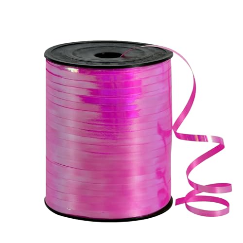 450m Geschenkband Rose Rot 5mm,Kräuselband Geschenkbänder Schleifenband Glitzer Hologramm Ballonband Ringelband,Dekoband Weihnachten Neujahr Hochzeit Geburtstag Geschenkverpackung Ballonverschlüsse von COSORO