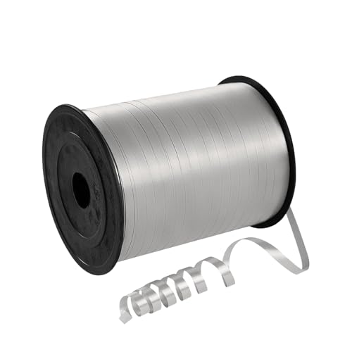 450m Geschenkband Silber 5mm Breit,Kräuselband Geschenkbänder Schleifenband Glitzer Ballonband Ringelband,Dekoband für Weihnachten Neujahr Hochzeit Geburtstag Geschenkverpackung Ballonverschlüsse von COSORO