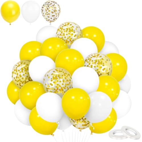 COSORO 60 Stück Luftballons Gelb Weiß Set,12 Zoll Helium Ballons Latex Ballons Pastell Konfetti Luftballons für Geburtstag Hochzeit Babyparty Deko Bunt Matte Ballon für Party Dekoration COSORO 60 Stück Luftballons Gelb Weiß Set,12 Zoll Helium Ballons Latex Ballons Pastell Konfetti Luftballons für Geburtstag Hochzeit Babyparty Deko Bunt Matte Ballon für Party Dekoration von COSORO
