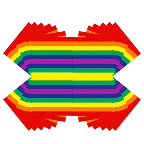 COSORO Regenbogen-Partygeschirr mit Papptellern, Bechern, Kunststoff-Tischdecken, Servietten für Regenbogen-Dekorationen (Napkins) von COSORO