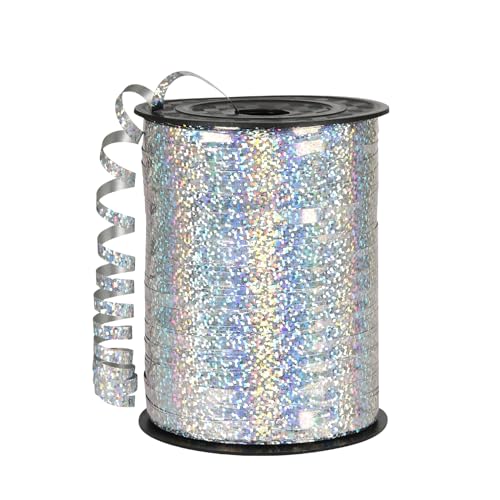 Gekröllte Ballonbänder, Ballonseile, glänzende Metallbänder für Parteien, Geschenkverpackung, Kunsthandwerk, Bögen, Weihnachten, Geburtstage, Hochzeiten, (Laser: Silber) von COSORO