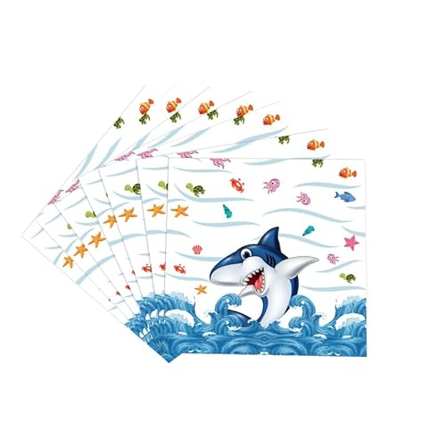 Papierservietten mit blauem Hai, für Jungen, Geburtstagsparty, unter dem Meer, Serviette, Seidenpapier, Hai, Ozean, Wellen, Servietten für Jungen, Kinder, Geburtstag, Babyparty, Strand, Ozean, Papierservietten mit blauem Hai, für Jungen, Geburtstagsparty, unter dem Meer, Serviette, Seidenpapier, Hai, Ozean, Wellen, Servietten für Jungen, Kinder, Geburtstag, Babyparty, Strand, Ozean, von COSORO