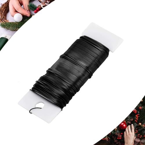 Schwarz Basteldraht Dünn Metalldrähte für Floristendraht,Schmuckdraht für Schmuckherstellung Dekorieren Basteln,Schmuck Häkeldraht Blumen Sträuße Weihnachtsdeko,für Halsketten,Gartenbau von COSORO