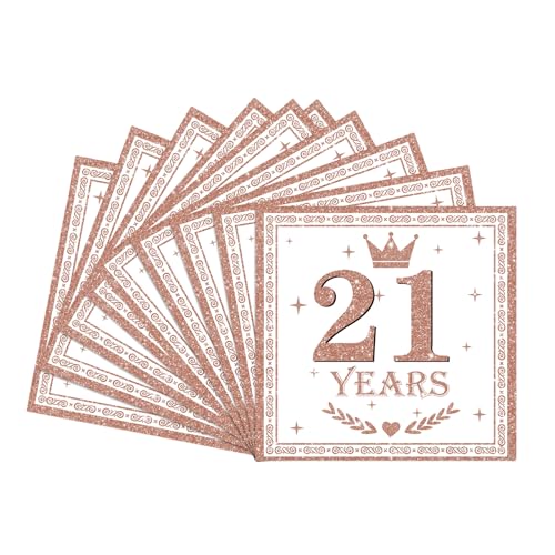 Servietten 21.Geburtstag Frauen,20Stück Roségold Geburtstagsservietten,Partyservietten,21.Geburtstag Deko Servietten,Papierservietten für Frauen Sie 21.Geburtstags Tischdekoration Servietten 21.Geburtstag Frauen,20Stück Roségold Geburtstagsservietten,Partyservietten,21.Geburtstag Deko Servietten,Papierservietten für Frauen Sie 21.Geburtstags Tischdekoration von COSORO