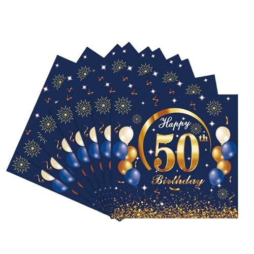 Servietten 50.Geburtstag Männer Frauen,20 Stück Navy Gold Geburtstagsservietten,Partyservietten,50.Geburtstag Deko Servietten,Papierservietten für Männer Frauen Er Sie 50.Geburtstags Tischdekoration Servietten 50.Geburtstag Männer Frauen,20 Stück Navy Gold Geburtstagsservietten,Partyservietten,50.Geburtstag Deko Servietten,Papierservietten für Männer Frauen Er Sie 50.Geburtstags Tischdekoration von COSORO