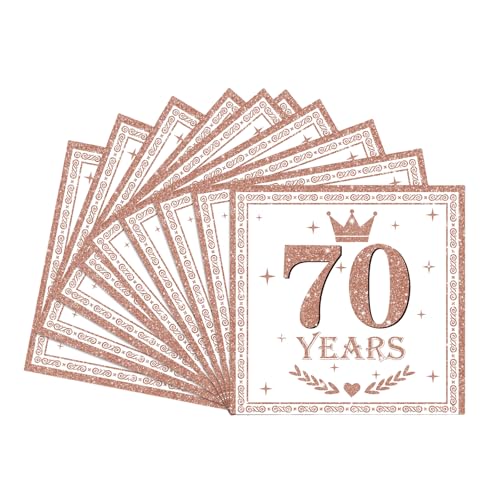 Servietten 70.Geburtstag Frauen,20Stück Roségold Geburtstagsservietten,Partyservietten,70.Geburtstag Deko Servietten,Papierservietten für Frauen Er Sie 70.Geburtstags Tischdekoration Servietten 70.Geburtstag Frauen,20Stück Roségold Geburtstagsservietten,Partyservietten,70.Geburtstag Deko Servietten,Papierservietten für Frauen Er Sie 70.Geburtstags Tischdekoration von COSORO