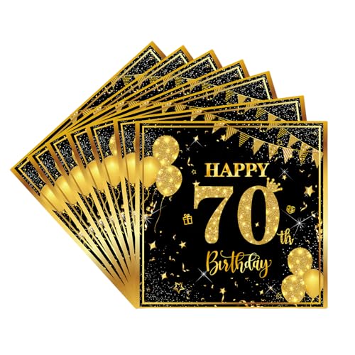 Servietten 70.Geburtstag Männer Frauen,20pcs Schwarze Gold Geburtstagsservietten,Partyservietten,70.Geburtstag Deko Servietten,Papierservietten für Männer Frauen Er Sie 70.Geburtstags Tischdekoration Servietten 70.Geburtstag Männer Frauen,20pcs Schwarze Gold Geburtstagsservietten,Partyservietten,70.Geburtstag Deko Servietten,Papierservietten für Männer Frauen Er Sie 70.Geburtstags Tischdekoration von COSORO