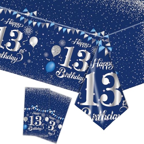 Tischdecke 13. Geburtstag Mädchen Junge,2 Stück Papiertischdecke Rolle Marineblau Silber Einmal Tischdecke Party Tischdecken 13. Geburtstag Deko Tischtücher für Kinder 13. Geburtstags Tischdekoration Tischdecke 13. Geburtstag Mädchen Junge,2 Stück Papiertischdecke Rolle Marineblau Silber Einmal Tischdecke Party Tischdecken 13. Geburtstag Deko Tischtücher für Kinder 13. Geburtstags Tischdekoration von COSORO