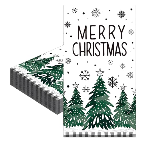Weihnachtsservietten, Einweg-Servietten, 40 x 33 cm, Weihnachtsdekoration, Schneeflocke, Weihnachtsbaum, Seidenpapier, Cocktail, Dessert, Abendessen, Servietten für Weihnachten, Party, Weihnachtsservietten, Einweg-Servietten, 40 x 33 cm, Weihnachtsdekoration, Schneeflocke, Weihnachtsbaum, Seidenpapier, Cocktail, Dessert, Abendessen, Servietten für Weihnachten, Party, von COSORO