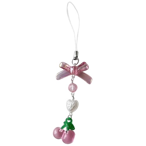 COSSIKA Modischer Schlüsselanhänger, süßer rosa Kirsch-Handygurt, Erdbeer-Kirsch-Anhänger, Schlüsselanhänger für Rucksack, zierlicher Kirsch-Handygurt COSSIKA Modischer Schlüsselanhänger, süßer rosa Kirsch-Handygurt, Erdbeer-Kirsch-Anhänger, Schlüsselanhänger für Rucksack, zierlicher Kirsch-Handygurt von COSSIKA