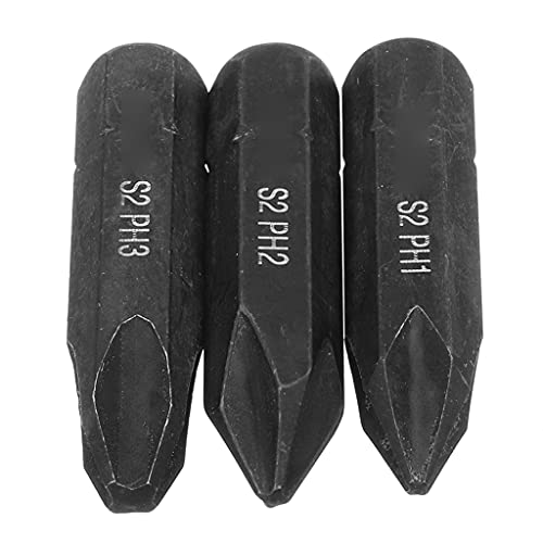 COSSIKA Schraubbit, schwarz, 8 mm, S2-Legierungsstahl, Schraub-Schlagbit, starker magnetischer Bit, verschleißfest, PH1/PH2/PH3, 3-teiliges Werkzeugset COSSIKA Schraubbit, schwarz, 8 mm, S2-Legierungsstahl, Schraub-Schlagbit, starker magnetischer Bit, verschleißfest, PH1/PH2/PH3, 3-teiliges Werkzeugset von COSSIKA