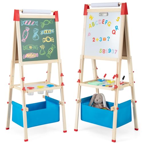 COSTWAY 3 in 1 Kinder Staffelei höhenverstellbar, Kindertafel doppelseitig, Whiteboard & Kreidetafel & Zeichenpapier mit Buchstaben, Zahlen, Kreiden & Farbstift, Standtafel mit Aufbewahungsbox COSTWAY 3 in 1 Kinder Staffelei höhenverstellbar, Kindertafel doppelseitig, Whiteboard & Kreidetafel & Zeichenpapier mit Buchstaben, Zahlen, Kreiden & Farbstift, Standtafel mit Aufbewahungsbox von COSTWAY