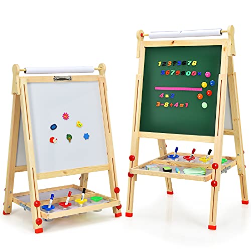 COSTWAY 3 in 1 Kinder Staffelei höhenverstellbar, Whiteboard & Kreidetafel & Zeichenpapier, Holz Kindertafel mit Ablage und Zubehör COSTWAY 3 in 1 Kinder Staffelei höhenverstellbar, Whiteboard & Kreidetafel & Zeichenpapier, Holz Kindertafel mit Ablage und Zubehör von COSTWAY