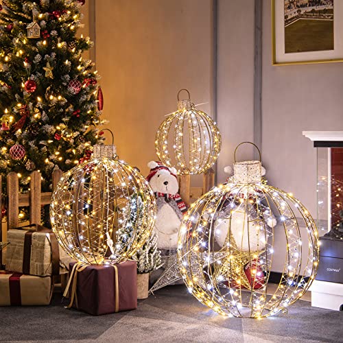 COSTWAY 3er Set LED Dekokugel, LED Kugeln zum Hinhängen & Hinstellen, Leuchtkugel, Deko Kugeln, Weihnachtsdeko, Weihnachtsbeleuchtung für außen und innen, Kugelleuchten für Weihnachten COSTWAY 3er Set LED Dekokugel, LED Kugeln zum Hinhängen & Hinstellen, Leuchtkugel, Deko Kugeln, Weihnachtsdeko, Weihnachtsbeleuchtung für außen und innen, Kugelleuchten für Weihnachten von COSTWAY