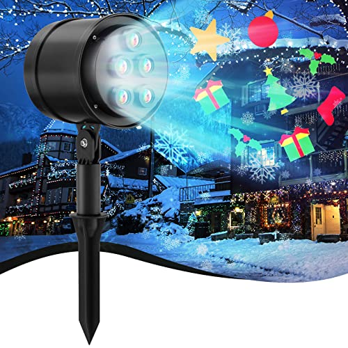 COSTWAY LED Projektionslampe Weihnachtslicht mit drehbarem Kopf, Projektorlicht wasserdicht dekoratives Licht für Weihnachten, Feiertag, Party (5 LED, 11 x 12 x 46 cm) von COSTWAY