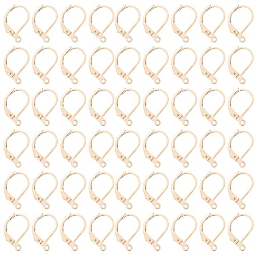 100 Stück goldgefüllte Klappbügel-Ohrdrähte, KC vergoldete D-förmige Ohrringhaken, französische Haken, DIY-Ohrring-Erkenntnisse 100 Stück goldgefüllte Klappbügel-Ohrdrähte, KC vergoldete D-förmige Ohrringhaken, französische Haken, DIY-Ohrring-Erkenntnisse von COSYOO