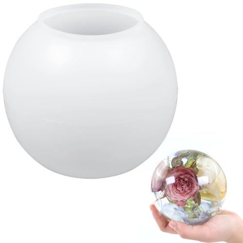 Kugelförmige Harzform, kugelförmige Silikonformen, einteilige 3D-nahtlose Globus-Epoxidharz-Formen, große Kugel-Harzgussform für Bastelarbeiten, Blumenandenken, Heimdekoration Kugelförmige Harzform, kugelförmige Silikonformen, einteilige 3D-nahtlose Globus-Epoxidharz-Formen, große Kugel-Harzgussform für Bastelarbeiten, Blumenandenken, Heimdekoration von COSYOO