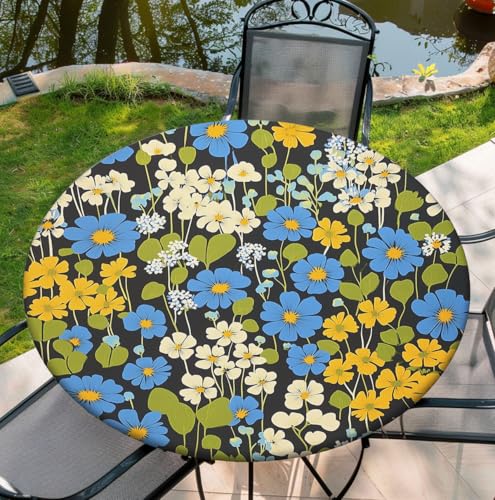 COTAIL Runde Tischdecke mit elastischem Rand, wasserdichte Tischdecke für Abendessen, Outdoor, Picknick, 111,8 cm, Frühlingsblumen COTAIL Runde Tischdecke mit elastischem Rand, wasserdichte Tischdecke für Abendessen, Outdoor, Picknick, 111,8 cm, Frühlingsblumen von COTAIL