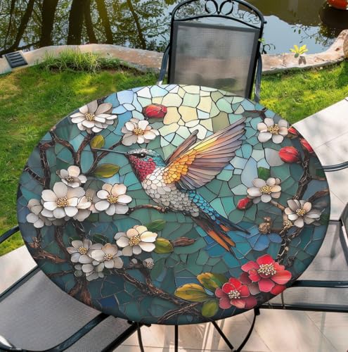 COTAIL Runde Tischdecke mit elastischem Rand, wasserdichte Tischdecke für Abendessen, Outdoor, Picknick, 132 cm, Vogel COTAIL Runde Tischdecke mit elastischem Rand, wasserdichte Tischdecke für Abendessen, Outdoor, Picknick, 132 cm, Vogel von COTAIL