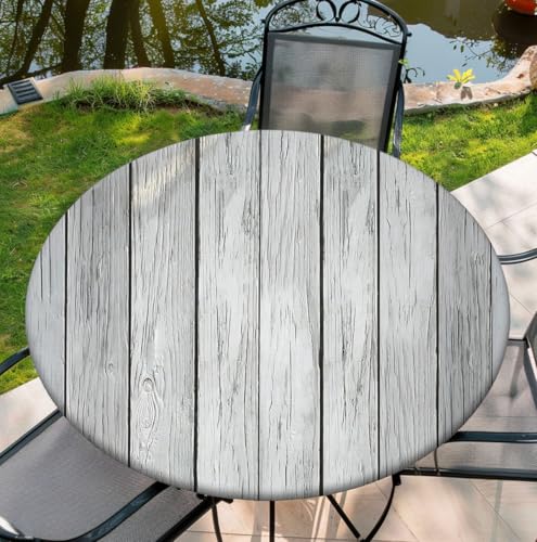 COTAIL Runde Tischdecke mit elastischem Rand, wasserdichte Tischdecke für Abendessen, Outdoor, Picknick, 152,4 cm, Holz COTAIL Runde Tischdecke mit elastischem Rand, wasserdichte Tischdecke für Abendessen, Outdoor, Picknick, 152,4 cm, Holz von COTAIL