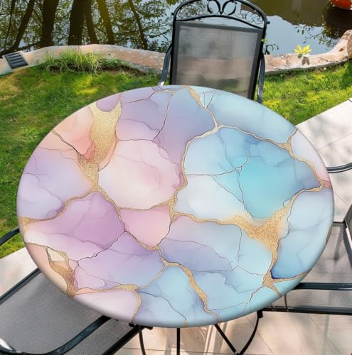 COTAIL Runde Tischdecke mit elastischem Rand, wasserdichte Tischdecke für Abendessen, Outdoor, Picknick, 152,4 cm, farbiger Marmor COTAIL Runde Tischdecke mit elastischem Rand, wasserdichte Tischdecke für Abendessen, Outdoor, Picknick, 152,4 cm, farbiger Marmor von COTAIL