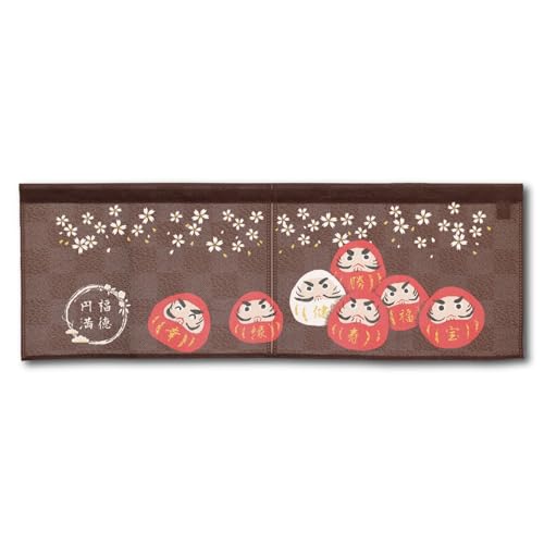 COTONOHA Japanischer Noren-Vorhang mit Daruma-Design, kurze Länge, Türteiler, traditioneller Spitzenstoff, hergestellt in Japan, für Küche, Eingangsbereich oder Raumdekoration, 85,1 x 30 cm von COTONOHA
