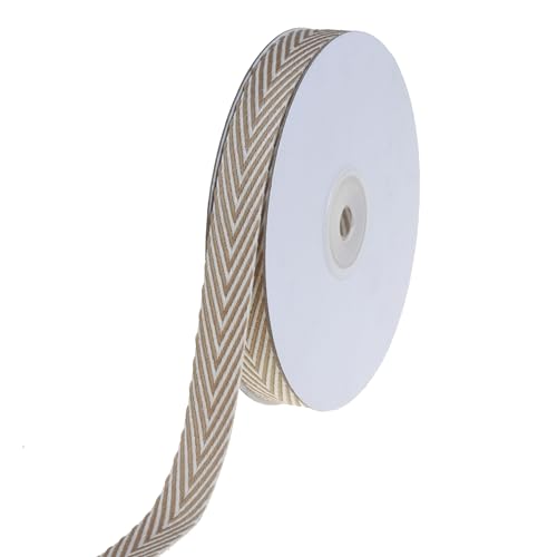 COTOWIN Weiches Baumwollband mit Fischgrätenmuster, 1,6 cm x 9,1 m, Beige COTOWIN Weiches Baumwollband mit Fischgrätenmuster, 1,6 cm x 9,1 m, Beige von COTOWIN