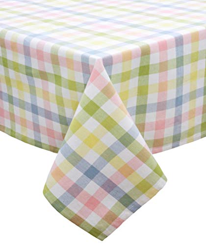 COTTON CRAFT Tischdecke, kariert, kariert, aus reiner Baumwolle, 152,4 x 213,4 cm, mehrfarbig von COTTON CRAFT