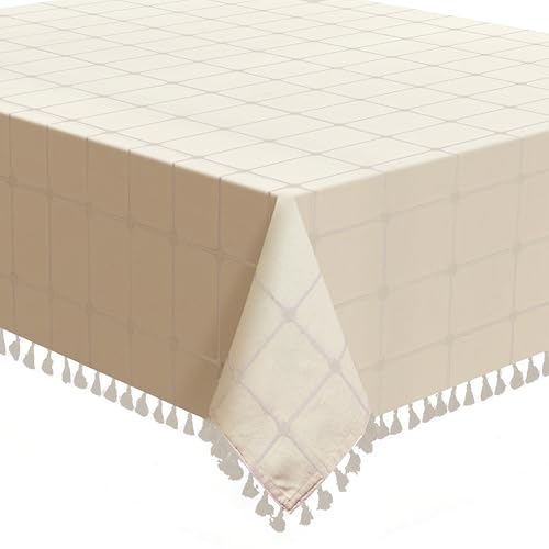 COTTONIVA Tischdecke - 100% Baumwolle, 140x140 cm quadratisch, Weich, Strapazierfähig und Pflegeleicht - Perfekt für Familienessen, Festlichkeiten und den Alltag - Hochwertige Tischdecke Crème COTTONIVA Tischdecke - 100% Baumwolle, 140x140 cm quadratisch, Weich, Strapazierfähig und Pflegeleicht - Perfekt für Familienessen, Festlichkeiten und den Alltag - Hochwertige Tischdecke Crème von COTTONIVA