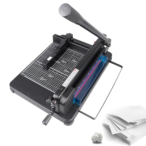 30 cm robuster manueller Papierschneider, industrieller Papierschneider mit 400 Blatt Kapazität, scharfer Klinge und Positionierlineal, stapelbarer Papierschneider(Black) von COUCHO