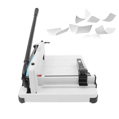 30 cm robuster manueller Papierschneider, industrieller Papierschneider mit 400 Blatt Kapazität, scharfer Klinge und Positionierlineal, stapelbarer Papierschneider(White) von COUCHO