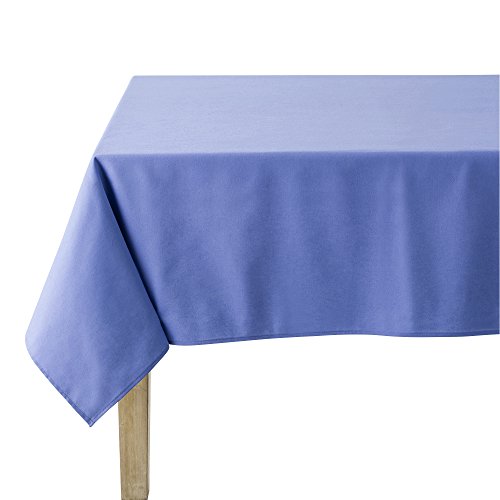 Coucke Tischdecke rund Uni Blau Leinen Baumwolle 235 cm von Coucke
