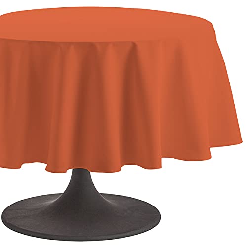Coucke Tischdecke rund Uni Mandarine Baumwolle 180 cm von Coucke