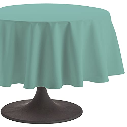 Coucke Tischdecke rund Uni Türkis Baumwolle 180 cm von Coucke