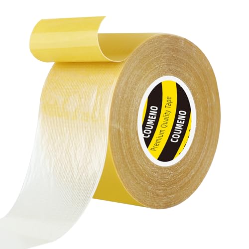 COUMENO Doppelseitiges Klebeband Transparent, 45mm × 10m, Klebeband Doppelseitig Extra Stark, Starkes Teppichband,Einfache Ablösbar ohne Rückstände,Geeignet Für Teppich,Fotos,Wände,Zuhause und Schule von COUMENO