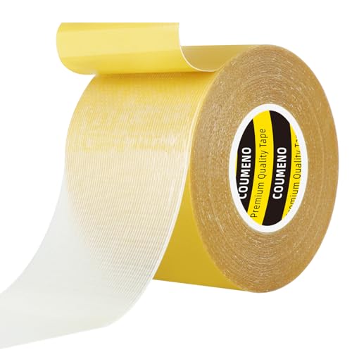 COUMENO Doppelseitiges Klebeband Transparent, 55mm × 10m, Klebeband Doppelseitig Extra Stark, Starkes Teppichband,Einfache Ablösbar ohne Rückstände,Geeignet Für Teppich,Fotos,Wände,Zuhause und Schule von COUMENO