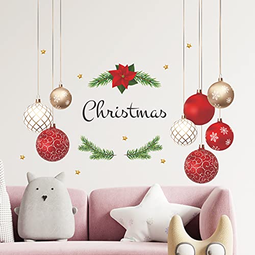 COVPAW® Wandtattoo Wandaufkleber Weihnachten Dekor Kugel Wandsticker Wandbild Bilder Wohnzimmer Schlafzimmer Home Decor Kinderzimmer Babyzimmer von COVPAW