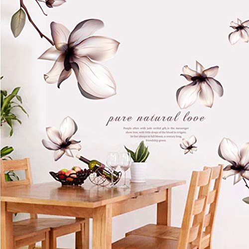 COVPAW® Wandtattoo Wandaufkleber XXL Blumen Blüte Vine Braun Wandsticker Wandbild Bilder Wohnzimmer Schlafzimmer Deco von COVPAW