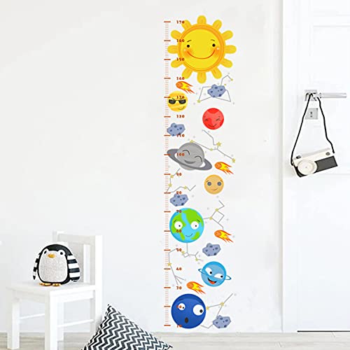 COVPAW® XXL Wandsticker Wandtattoo Kinderzimmer Kinder Höhe Messlatte Maßband Sonnensystem Planet Galaxis Wandaufkleber Wall Sticker Kinder Kind Junge Mädchen Baby Babyzimmer von COVPAW