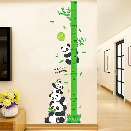 COVPAW® XXL Wandtattoo Wandaufkleber Messlatte Kinderzimmer Panda Bambus Kinder Höhe Wandsticker Maßband Wall Sticker Kind Geschenk Junge Mädchen Baby Babyzimmer (Panda) von COVPAW