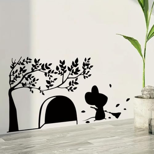 COVPAW Wandtattoo Fleissige Maus Wandaufkleber Saubere Maus Baum Mausloch Kinderzimmer Küche Wandsticker Wanddeko Babyzimmer Wohnzimmer Schlafzimmer Kleber Treppe Külschrank Möbel usw. (MAUSSAUBER) COVPAW Wandtattoo Fleissige Maus Wandaufkleber Saubere Maus Baum Mausloch Kinderzimmer Küche Wandsticker Wanddeko Babyzimmer Wohnzimmer Schlafzimmer Kleber Treppe Külschrank Möbel usw. (MAUSSAUBER) von COVPAW