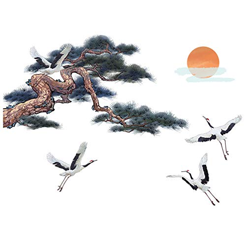 COVPAW Wandtattoo Natur Kraniche Kiefer Sonne Chinesisch Malerei Wohnzimmer Wandaufkleber Schlafzimmer Japanisch Wandsticker Kinderzimmer Küche Büro Wanddekoration COVPAW Wandtattoo Natur Kraniche Kiefer Sonne Chinesisch Malerei Wohnzimmer Wandaufkleber Schlafzimmer Japanisch Wandsticker Kinderzimmer Küche Büro Wanddekoration von COVPAW