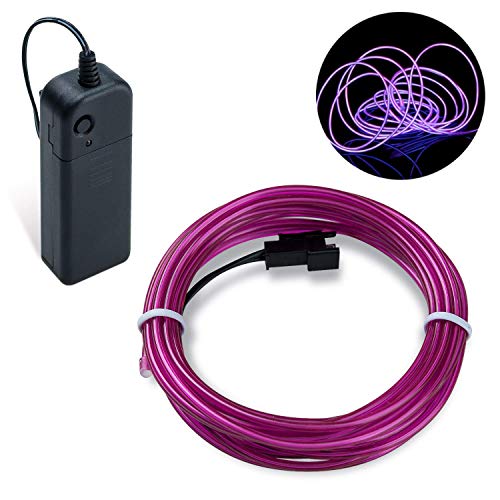 COVVY Wasserdicht Flexibel 3M 9 FT Neon Beleuchtung Lichtschlauch Leuchtschnur EL Kabel Wire mit 3 Modis für Disco Party Kinder Halloween Kostüm Kleidung Weihnachtsfeiern (Lila) von COVVY