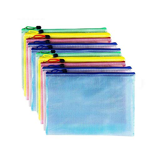 COWORK-UP 10 Stücke Dokumententasche B5, Kunststoff Datei Taschen mit Reißverschluss für Datei, Papier, Dokumente, Kosmetika, Hausaufgaben und Reisezubehör von COWORK-UP