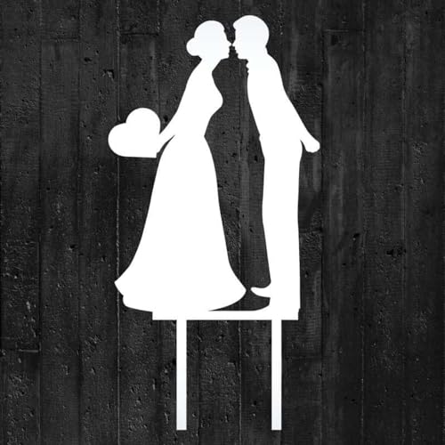 Cake Company Acryl Cake Topper "Brautpaar küssend mit Herz" | Hochzeit Tortendekoration für besondere Momente I Tortenfigur aus hochwertigem Acryl weiß | Größe : 150x100 mm, Stärke: 3 mm Cake Company Acryl Cake Topper "Brautpaar küssend mit Herz" | Hochzeit Tortendekoration für besondere Momente I Tortenfigur aus hochwertigem Acryl weiß | Größe : 150x100 mm, Stärke: 3 mm von Cake Company