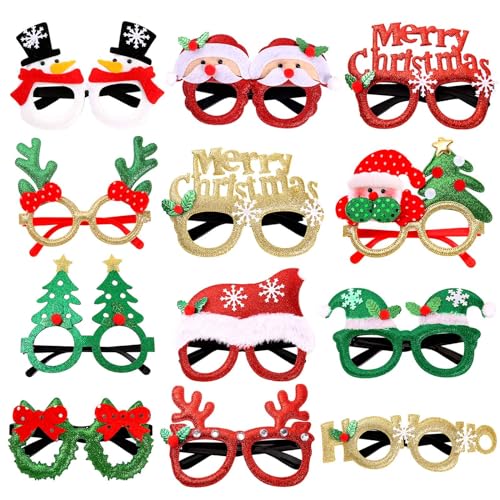 AWAVM 12 Stile Weihnachten Brille Rahmen Glitzer Weihnachten Party Brille Weihnachtskostüm Kreative Brillen für Weihnachten Party Supplies AWAVM 12 Stile Weihnachten Brille Rahmen Glitzer Weihnachten Party Brille Weihnachtskostüm Kreative Brillen für Weihnachten Party Supplies von COXZD
