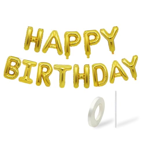 COYUN Folie Luftballons Happy Birthday Banner, Party Dekorationen Ballons, Geburtstagsparty Folienballons Gute zum Geburtstag für Erwachsene Kinder,Gold COYUN Folie Luftballons Happy Birthday Banner, Party Dekorationen Ballons, Geburtstagsparty Folienballons Gute zum Geburtstag für Erwachsene Kinder,Gold von COYUN
