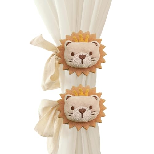 COZERI 2 Stück Cartoon Löwen Gardinenclips Raffhalter Seil, Vorhanghalter für Kinderzimmer Dekoration Mit Tierdesign, Gardinen Haken Ringe Ohne Bohren COZERI 2 Stück Cartoon Löwen Gardinenclips Raffhalter Seil, Vorhanghalter für Kinderzimmer Dekoration Mit Tierdesign, Gardinen Haken Ringe Ohne Bohren von COZERI